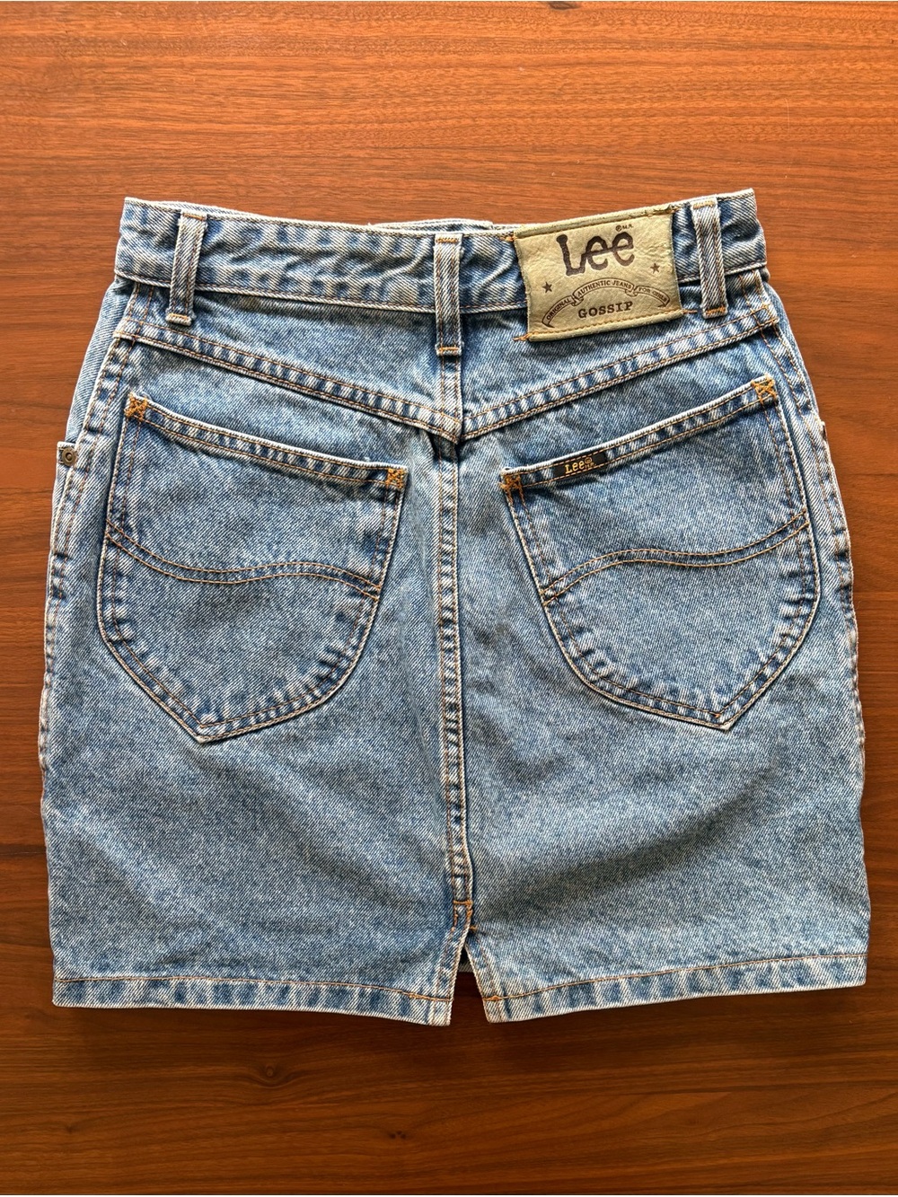 Vintage Lee “Gossip” denim mini skirt